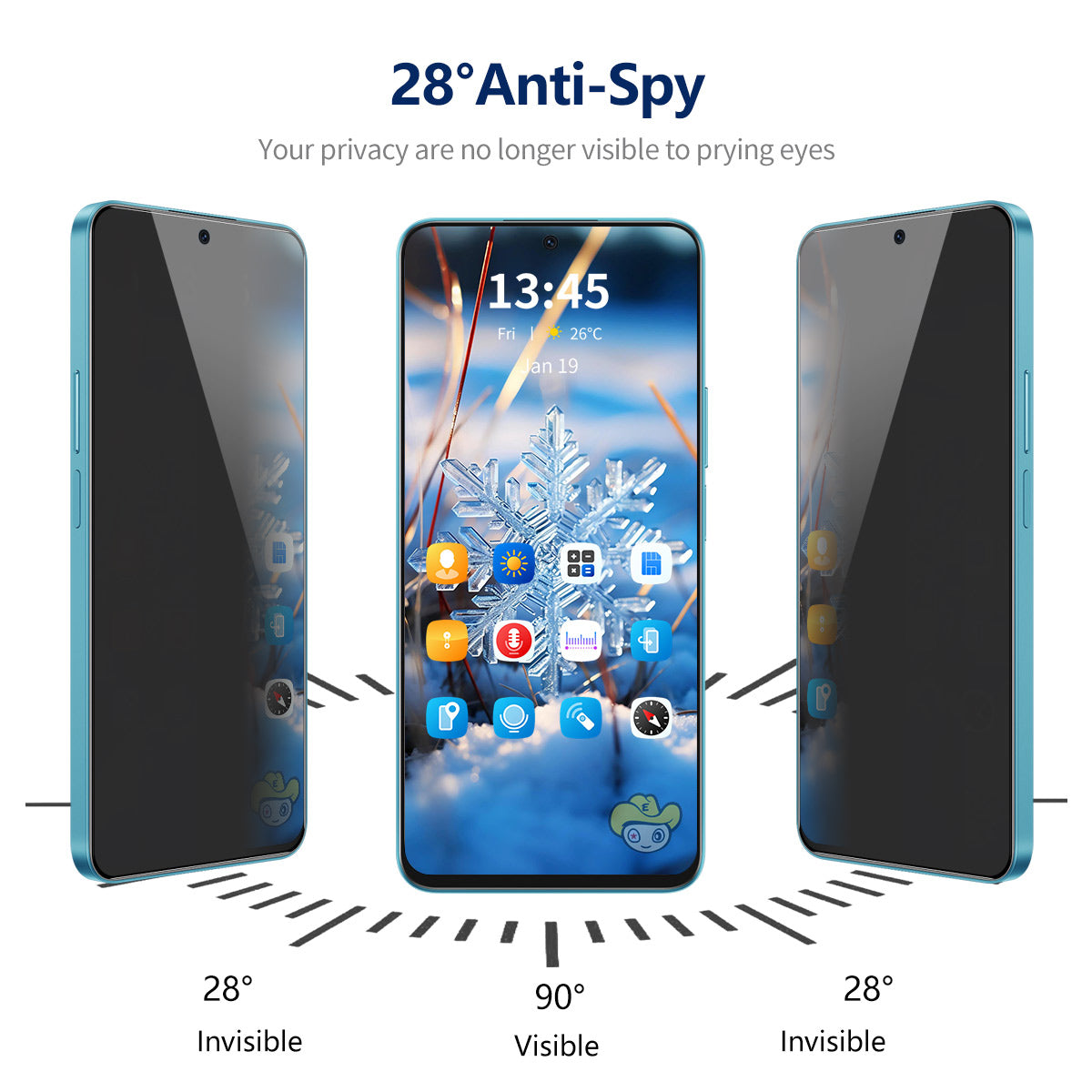 ENKAY HAT PRINCE 2Pcs For Samsung Galaxy A35 5G / A55 5G Anti-Spy Screen Protector 9H Anti-glare Film