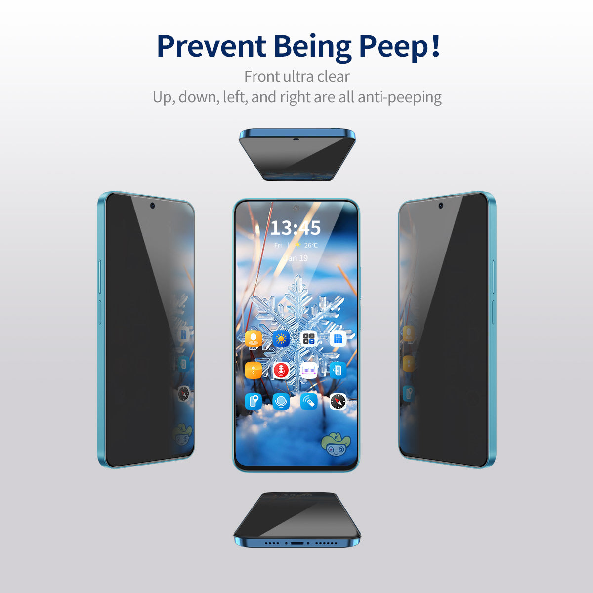 ENKAY HAT PRINCE 5Pcs For Samsung Galaxy F54 5G / M54 5G Screen Protector Silk Printing Anti-peep Film