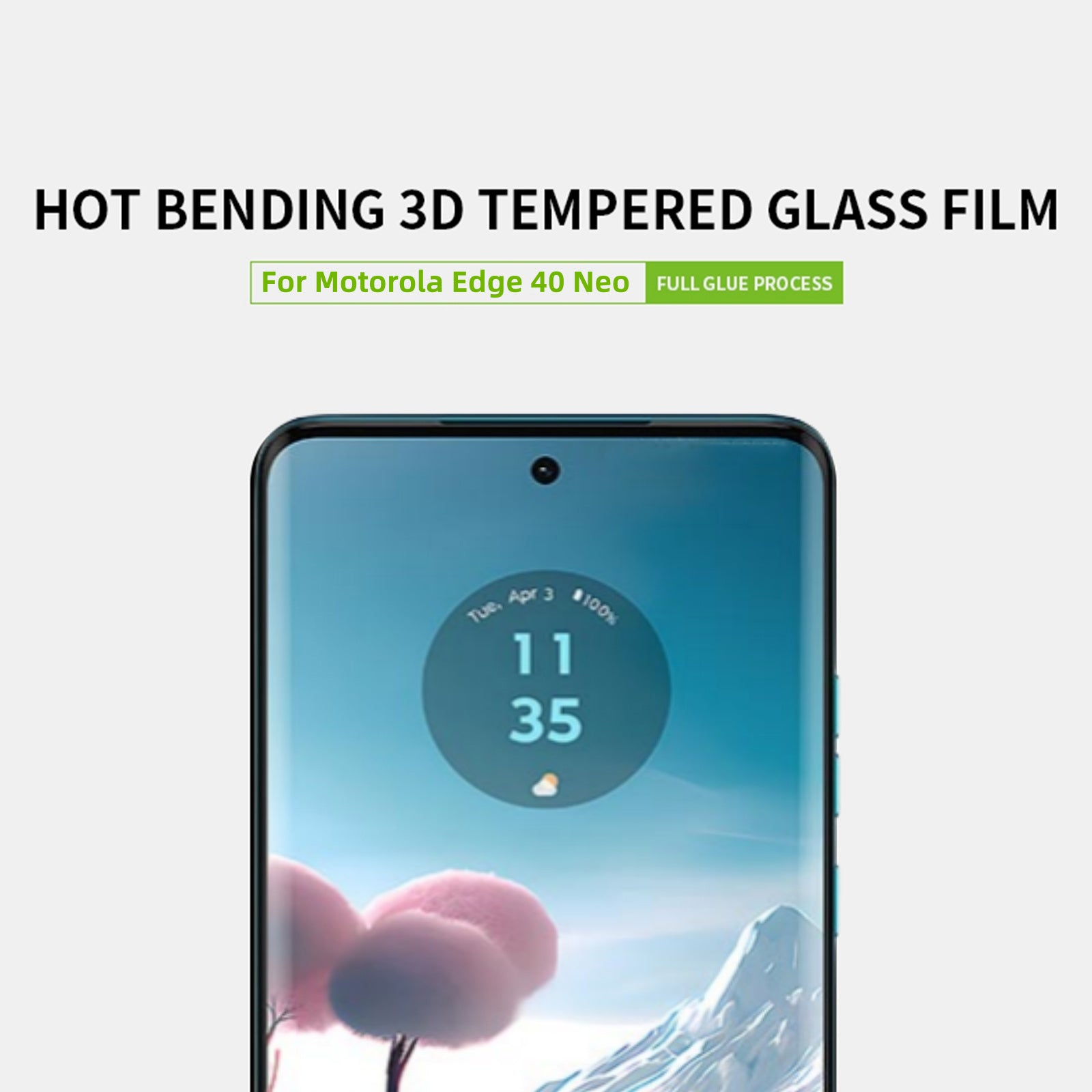 PINWUYO For Motorola Edge 40 Neo 5G Screen Protector Tempered Glass 3D Hot Bending Film