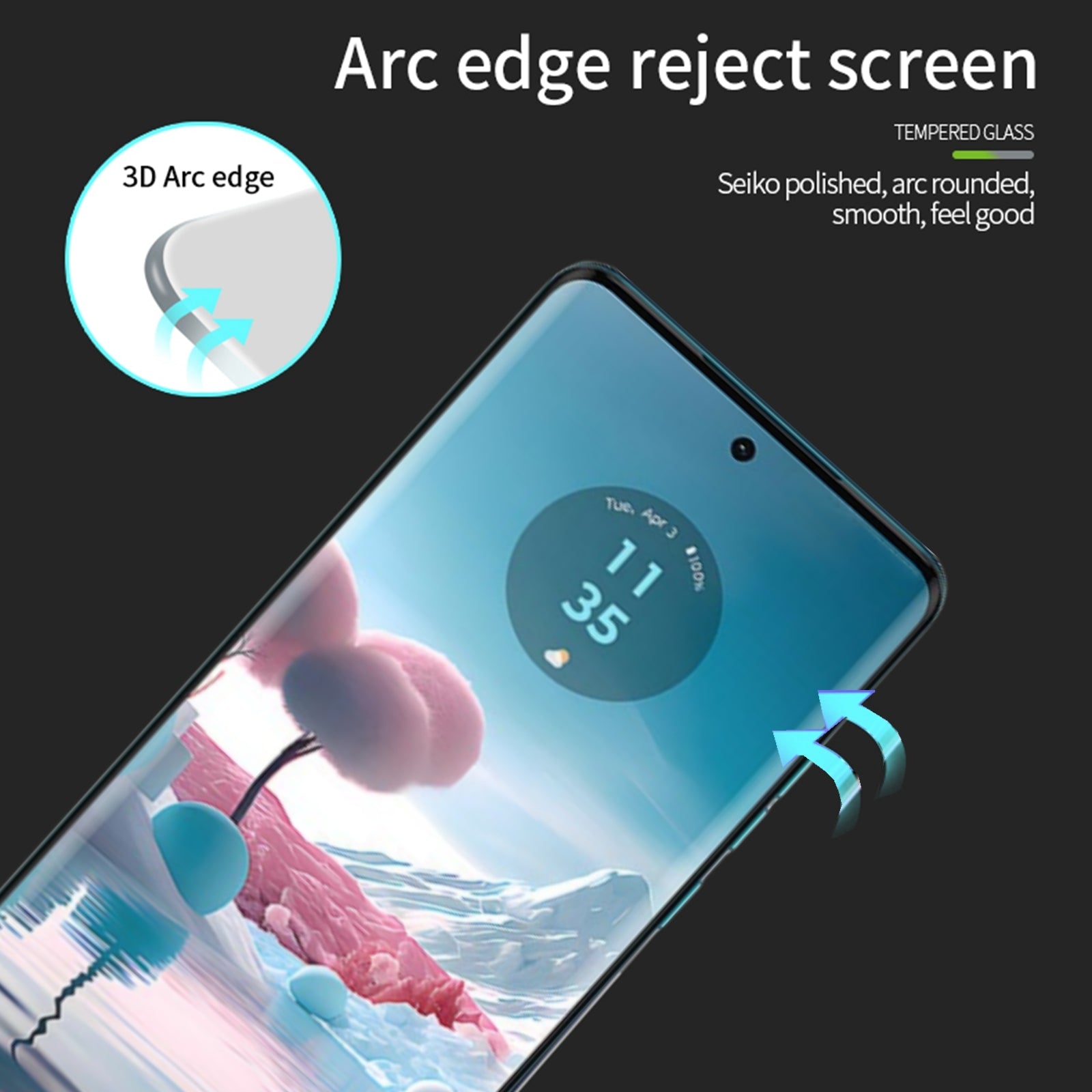 PINWUYO For Motorola Edge 40 Neo 5G Screen Protector Tempered Glass 3D Hot Bending Film