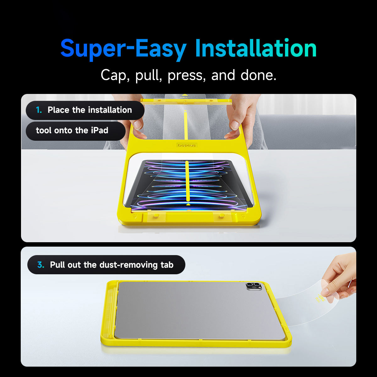 BASEUS Crystalline Series for iPad mini (2021) Screen Protector CSG Glass Anti-fingerprint HD Clear Film