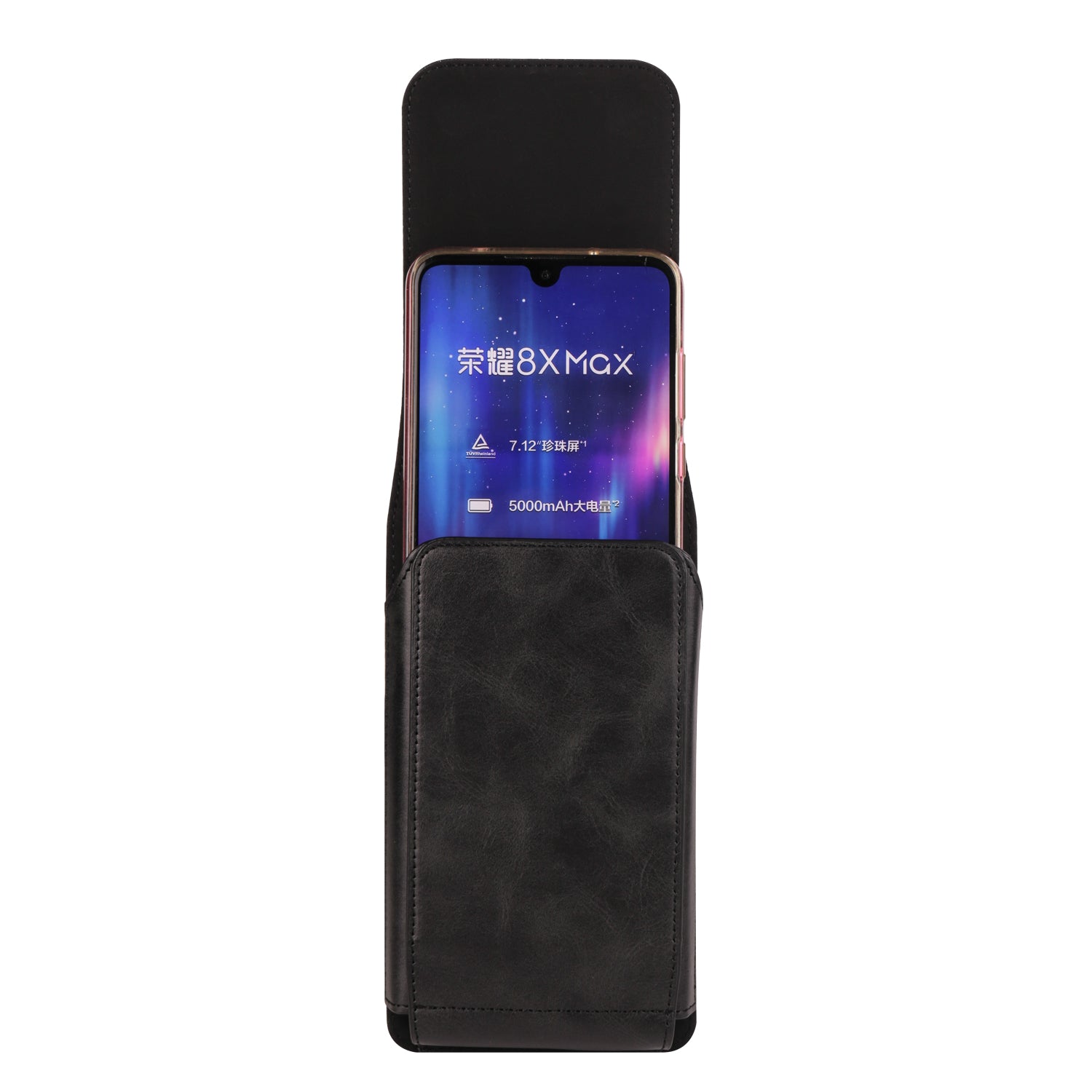 7.2 inch Leather Phone Holster Magnetic Closure Vertical Waist Cell Phone Pouch