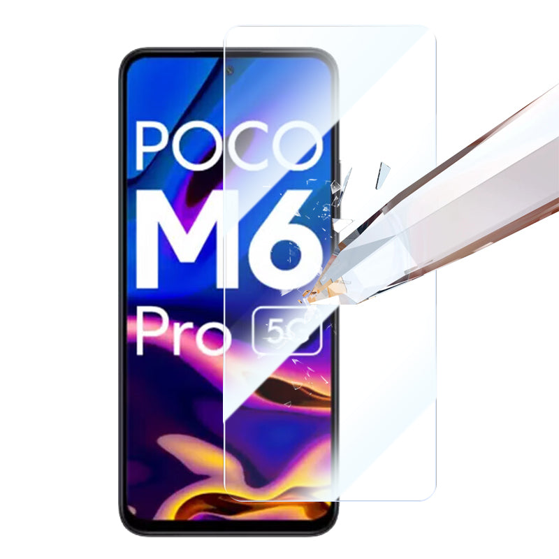 RURIHAI Screen Protector for Xiaomi Poco M6 Pro 5G / Redmi 12 5G (Global) Bubble-Free 0.26mm Clear Film
