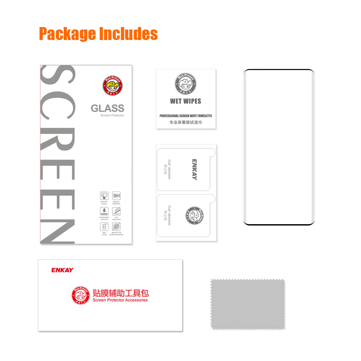 ENKAY HAT PRINCE For Oppo Find X6 Tempered Glass Screen Protector 3D Curved Crystal-Clear Screen Film