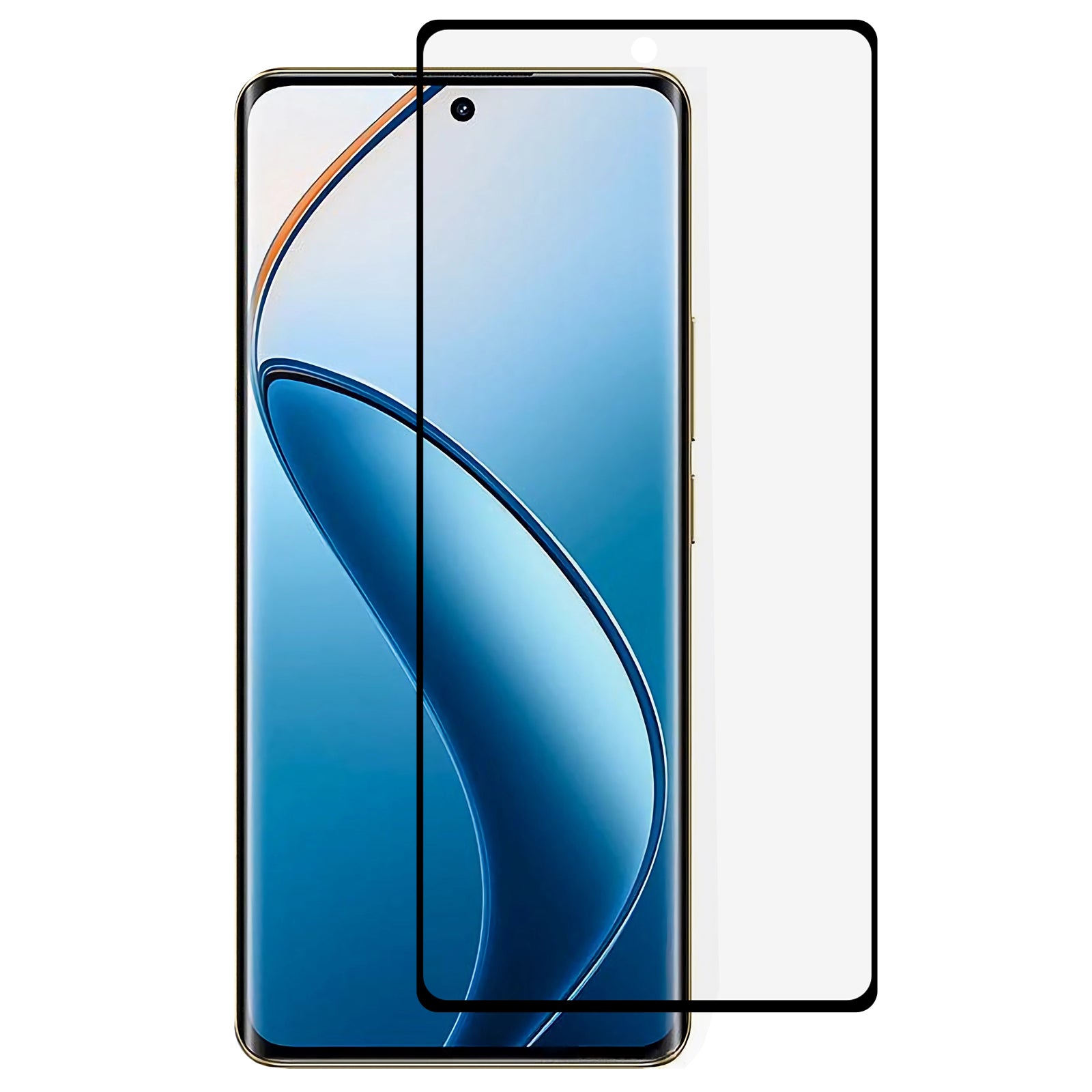 For Realme 12 Pro 5G / 12 Pro+ 5G Screen Protector Curved Edge Tempered Glass Phone Screen Saver Side Glue