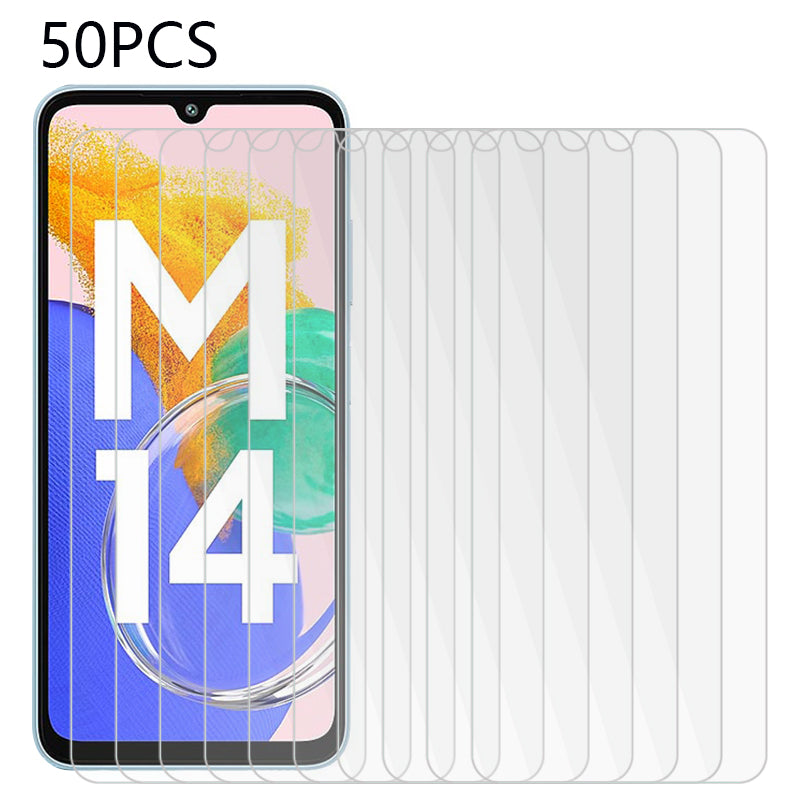 50PCS For Samsung Galaxy M14 4G Screen Protector 2.5D Tempered Glass Film 0.3mm Bubble-Free