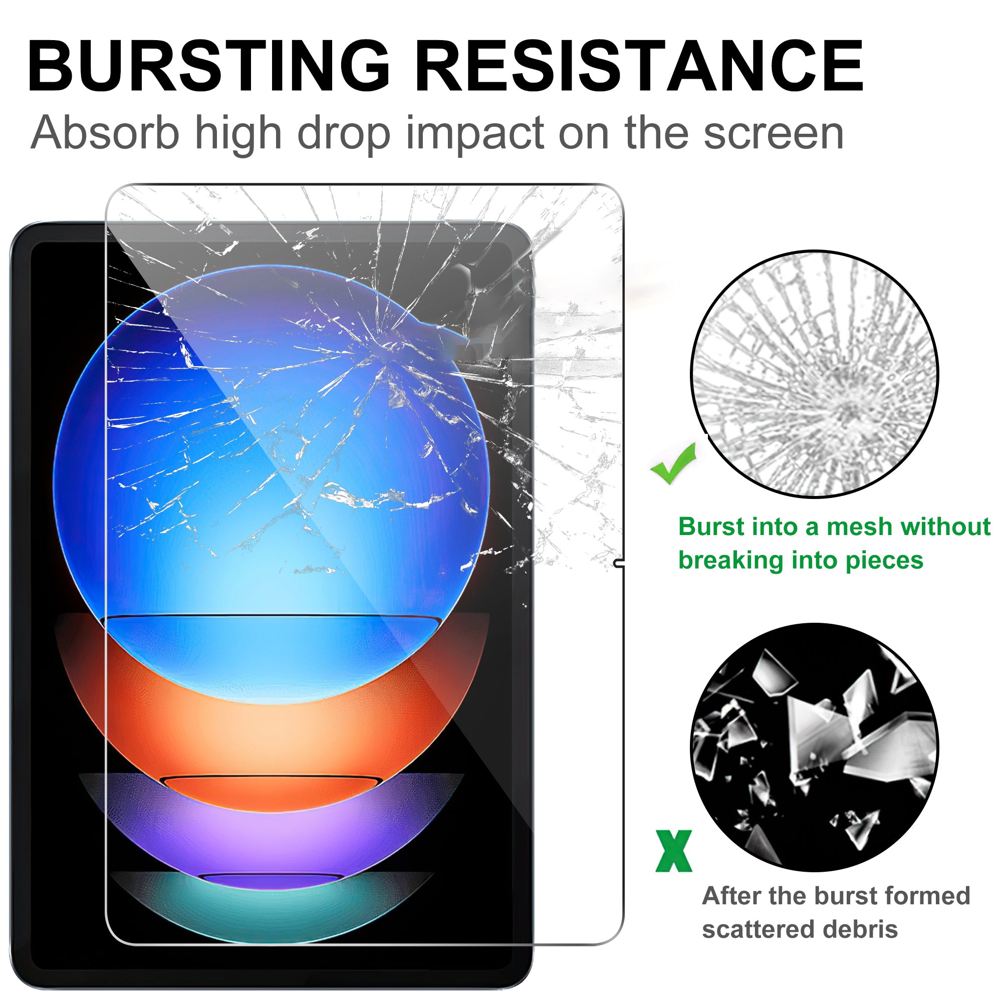 For Xiaomi Pad 6S Pro 12.4 Tempered Glass Screen Film 2.5D Straight Edge Screen Protector