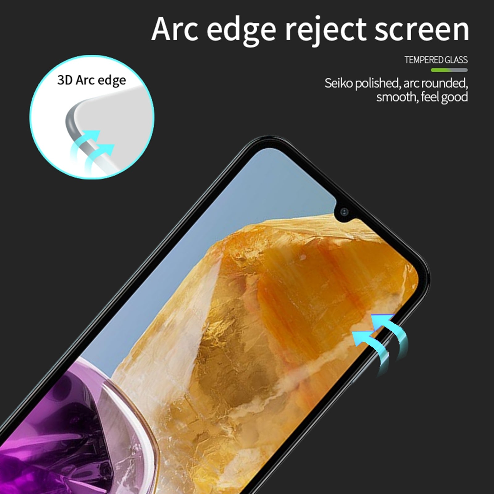 MOFI JK 3D Tempered Glass Film-1 for Samsung Galaxy M15 5G / F15 5G Curved Screen Protector