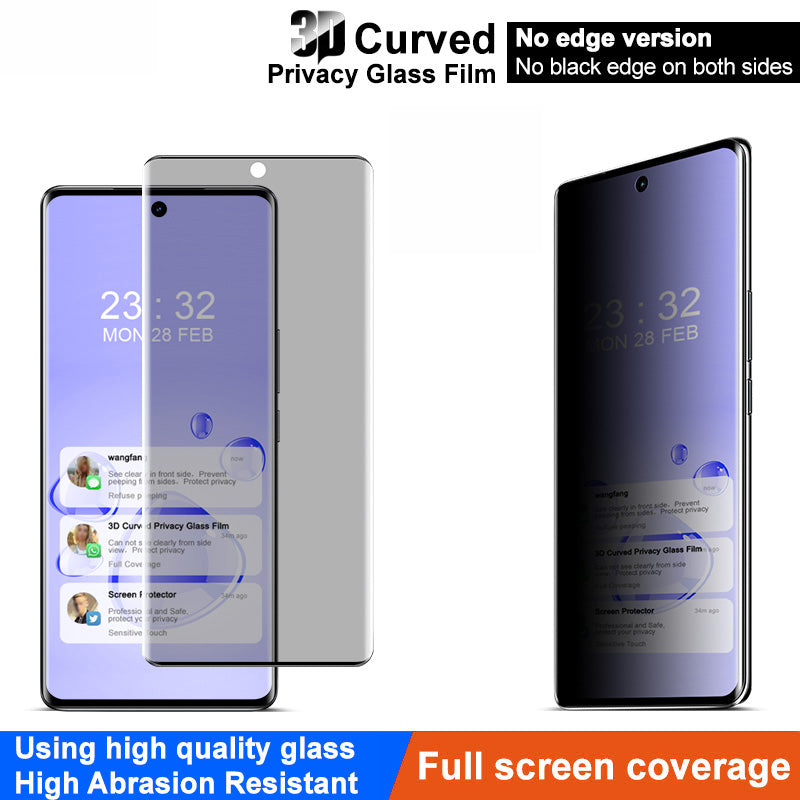 IMAK For vivo V30 5G / V30 Pro 5G Anti-peep Film 3D Curved Tempered Glass Screen Protector
