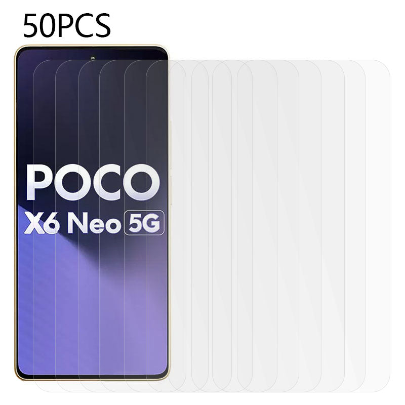 50PCS For Xiaomi Poco X6 Neo 5G Film Scratch Resistant Tempered Glass Screen Protector 2.5D 0.3mm