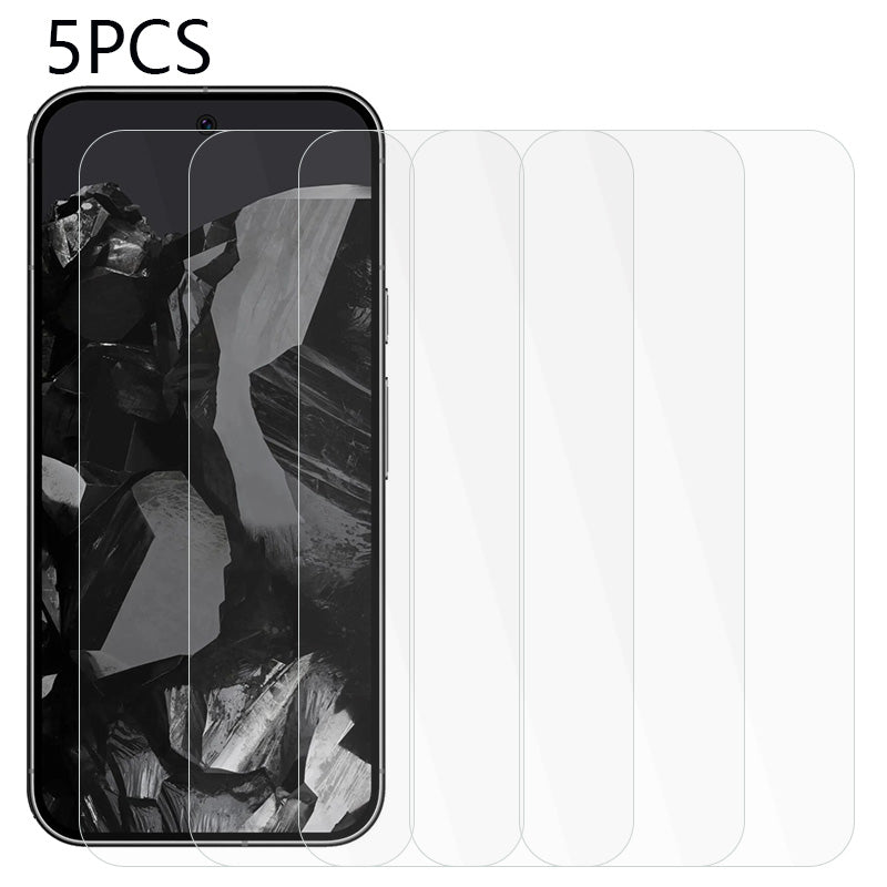 5PCS For Google Pixel 9 Pro Screen Protector 2.5D Arc Edge Tempered Glass HD Clear Film