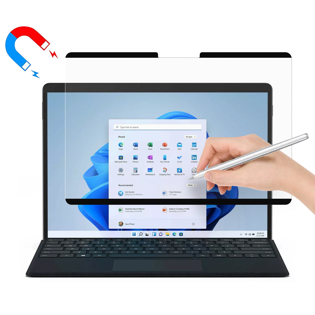 For Microsoft Surface Pro 8 / Surface Pro 9 Magnetic Screen Protector Frosted PET Film