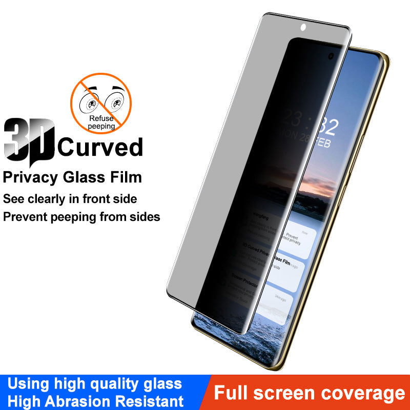 IMAK For Realme 12 Pro 5G / 12 Pro+ 5G Tempered Glass Screen Protector 3D Curved Anti-Peep Screen Film