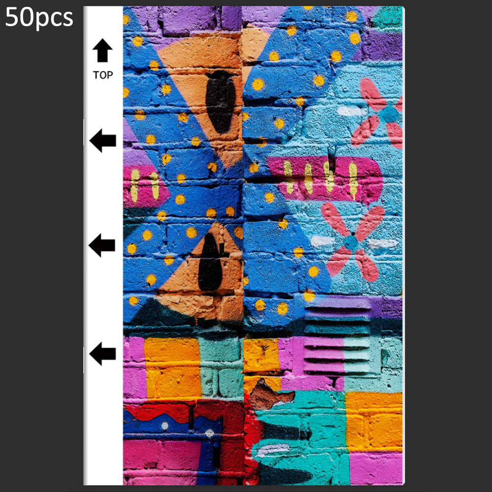50Pcs / Pack Marble Grain Series Back Film Protector 18x10.5cm PVC Decorative Sticker for Cutting Machine