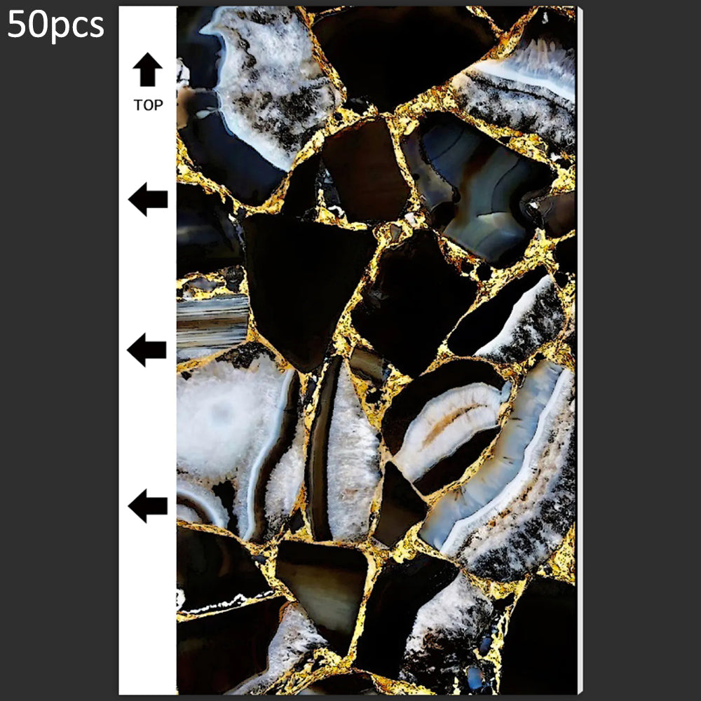 50Pcs / Pack Marble Grain Series Back Film Protector 18x10.5cm PVC Decorative Sticker for Cutting Machine