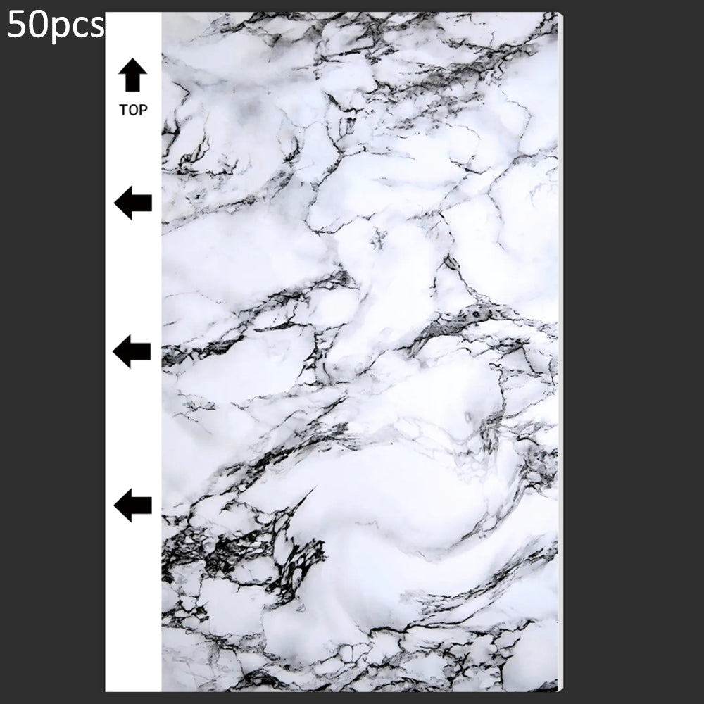 50Pcs / Pack Marble Grain Series Back Film Protector 18x10.5cm PVC Decorative Sticker for Cutting Machine