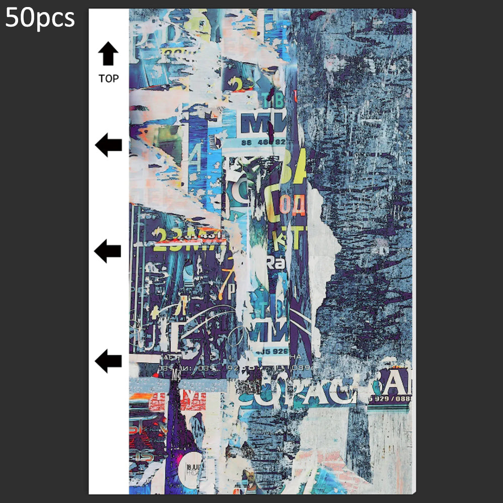 50Pcs / Pack Marble Grain Series Back Film Protector 18x10.5cm PVC Decorative Sticker for Cutting Machine