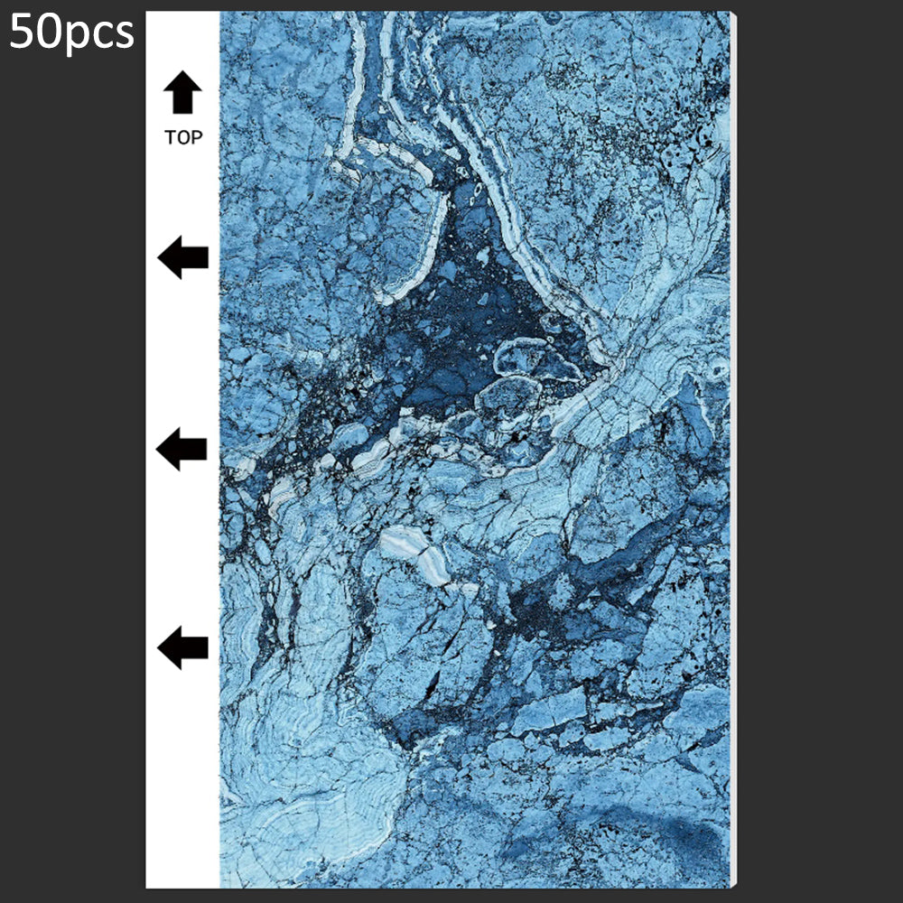 50Pcs / Pack Marble Grain Series Back Film Protector 18x10.5cm PVC Decorative Sticker for Cutting Machine