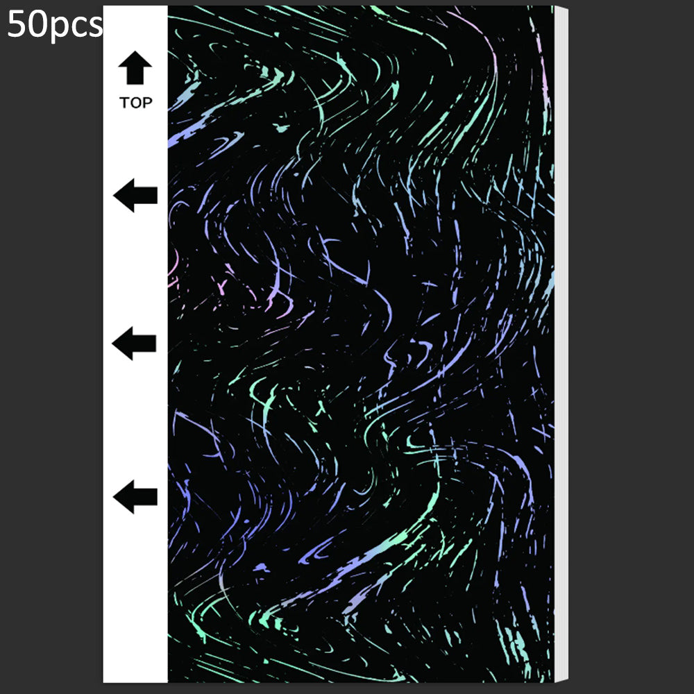 50Pcs / Pack Marble Grain Series Back Film Protector 18x10.5cm PVC Decorative Sticker for Cutting Machine
