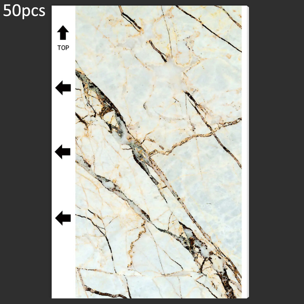 50Pcs / Pack Marble Grain Series Back Film Protector 18x10.5cm PVC Decorative Sticker for Cutting Machine