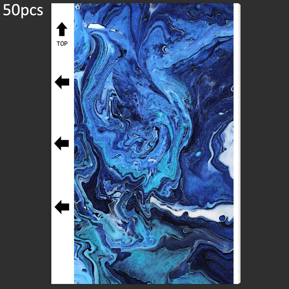 50Pcs / Pack Marble Grain Series Back Film Protector 18x10.5cm PVC Decorative Sticker for Cutting Machine