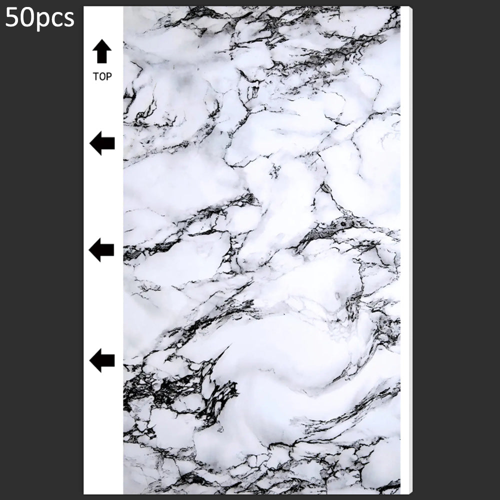 50Pcs / Pack Marble Grain Series Back Film Protector 18x10.5cm PVC Decorative Sticker for Cutting Machine