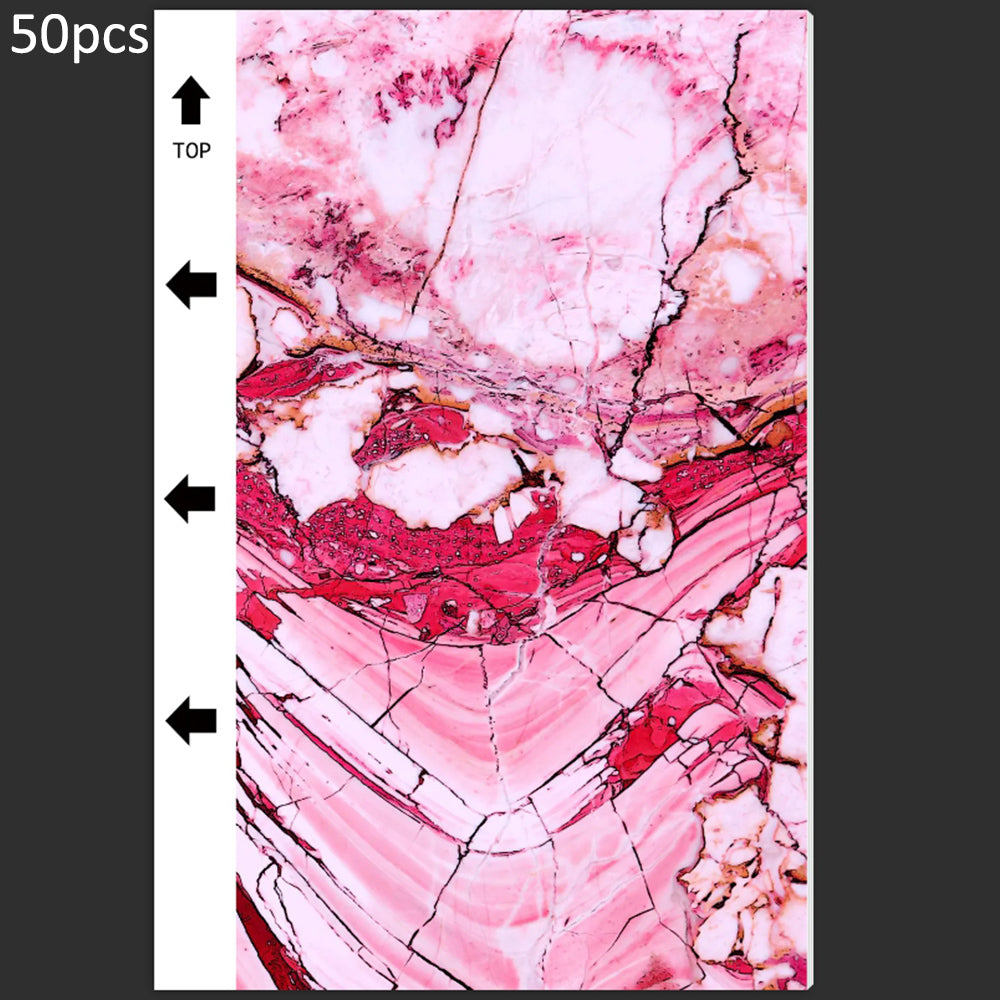 50Pcs / Pack Marble Grain Series Back Film Protector 18x10.5cm PVC Decorative Sticker for Cutting Machine