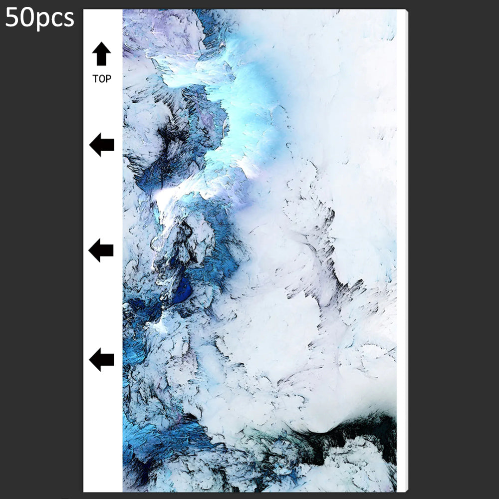 50Pcs / Pack Marble Grain Series Back Film Protector 18x10.5cm PVC Decorative Sticker for Cutting Machine