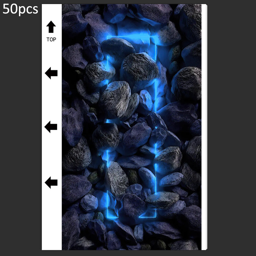 50Pcs / Pack Marble Grain Series Back Film Protector 18x10.5cm PVC Decorative Sticker for Cutting Machine