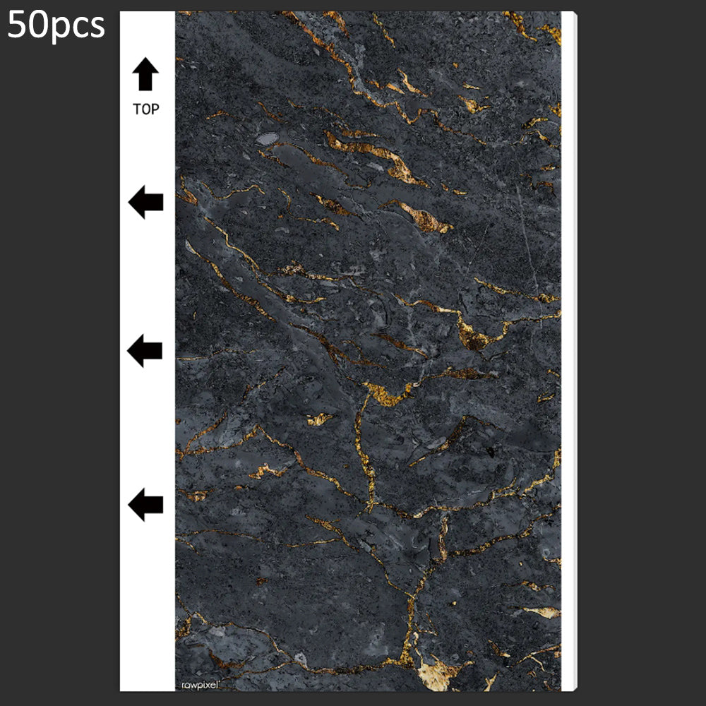 50Pcs / Pack Marble Grain Series Back Film Protector 18x10.5cm PVC Decorative Sticker for Cutting Machine