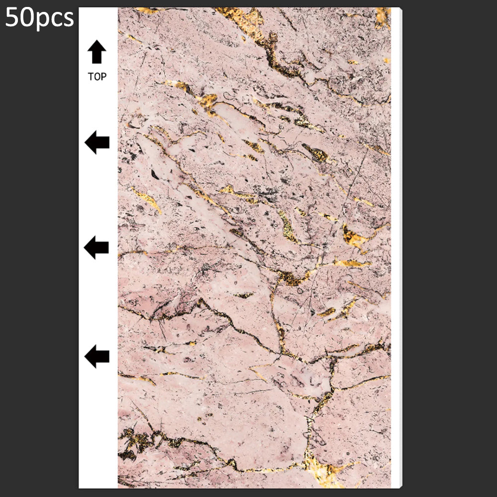 50Pcs / Pack Marble Grain Series Back Film Protector 18x10.5cm PVC Decorative Sticker for Cutting Machine