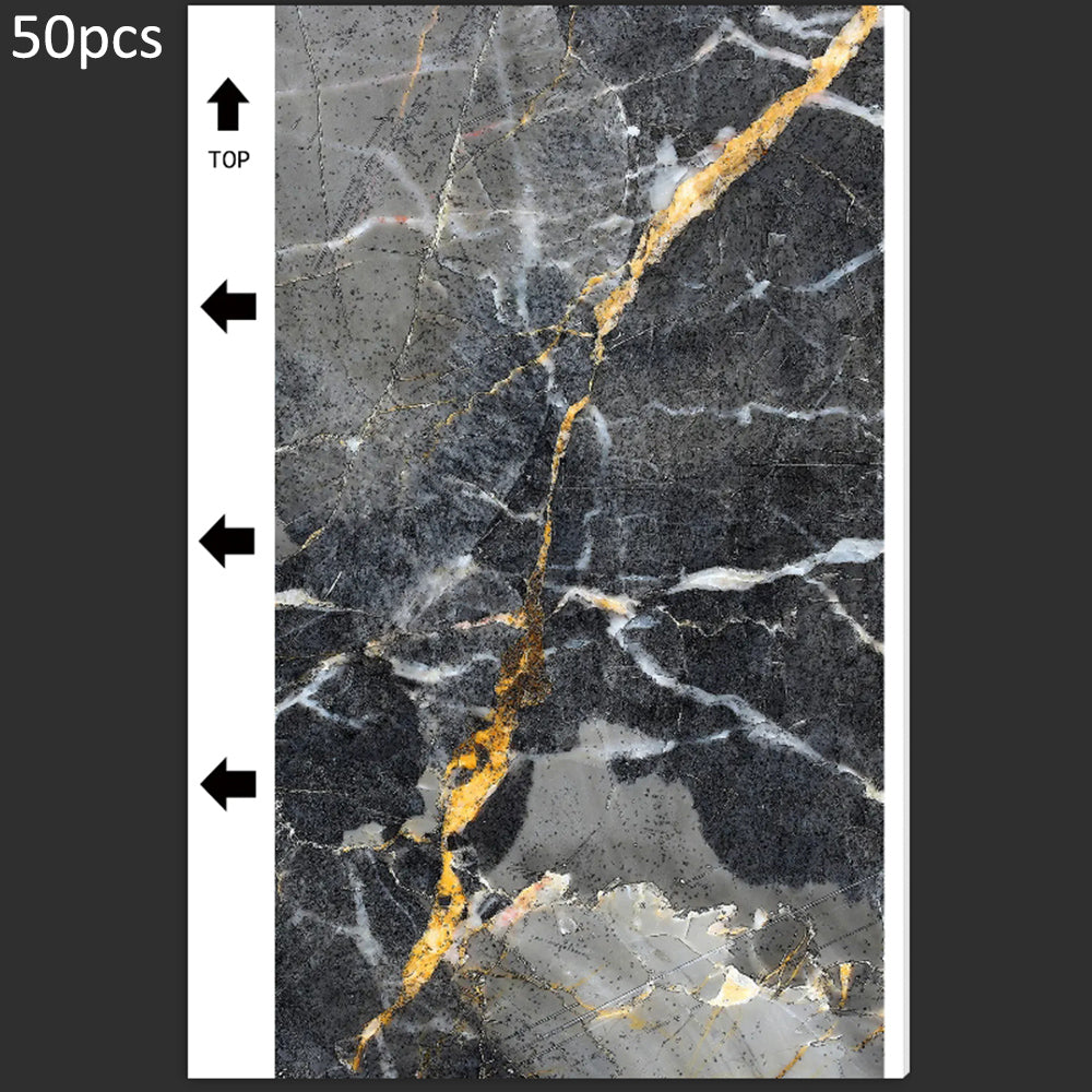 50Pcs / Pack Marble Grain Series Back Film Protector 18x10.5cm PVC Decorative Sticker for Cutting Machine