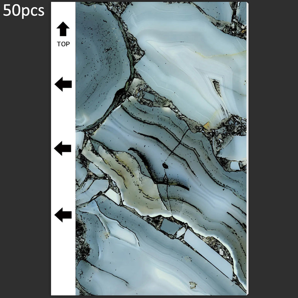 50Pcs / Pack Marble Grain Series Back Film Protector 18x10.5cm PVC Decorative Sticker for Cutting Machine