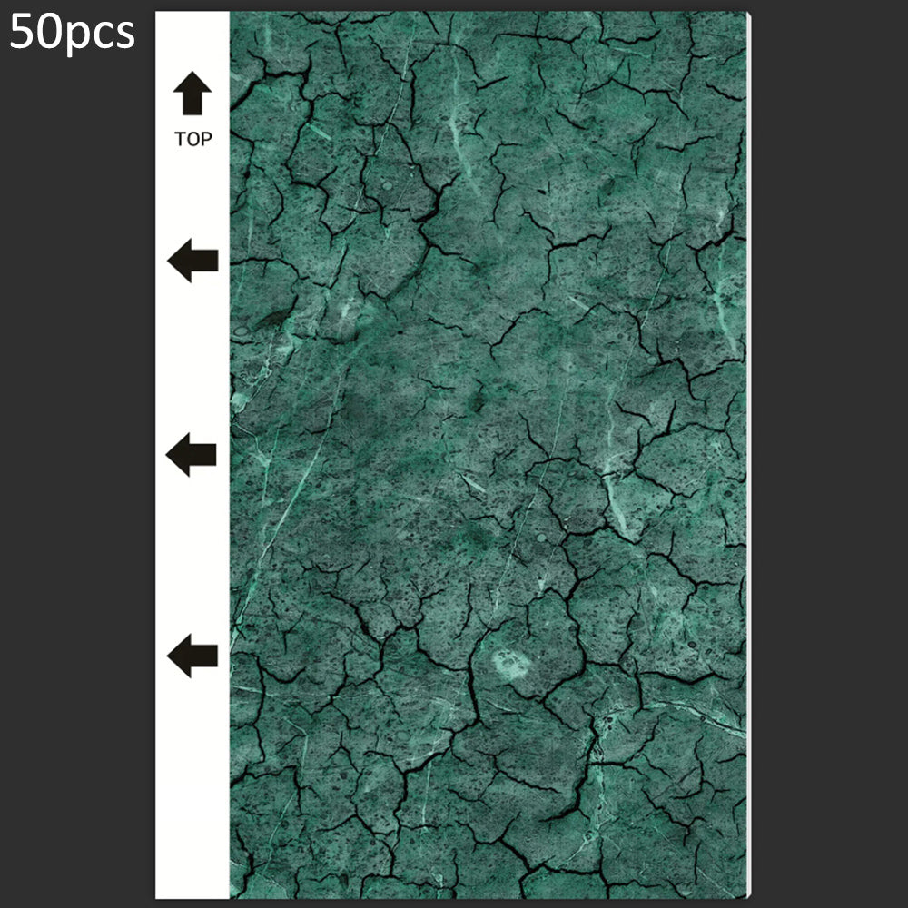 50Pcs / Pack Marble Grain Series Back Film Protector 18x10.5cm PVC Decorative Sticker for Cutting Machine