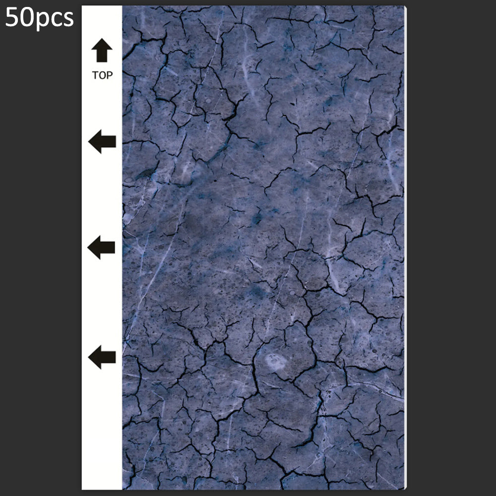 50Pcs / Pack Marble Grain Series Back Film Protector 18x10.5cm PVC Decorative Sticker for Cutting Machine