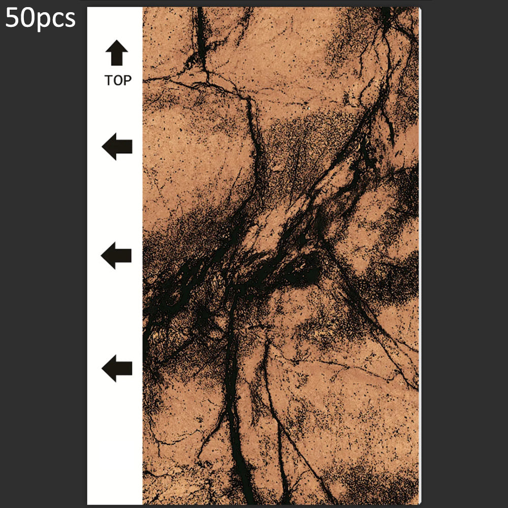 50Pcs / Pack Marble Grain Series Back Film Protector 18x10.5cm PVC Decorative Sticker for Cutting Machine