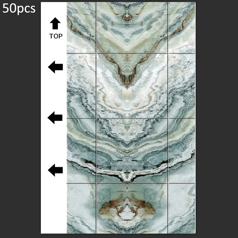 50Pcs / Pack Marble Grain Series Back Sticker for Cutting Machine 18x10.5cm PVC Universal Cutting Film