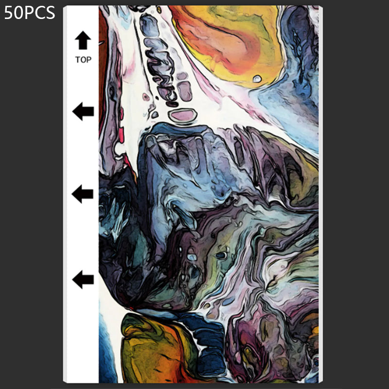 50Pcs / Pack Oil Paint Series Rear Protector Sticker for Cutting Machine 18x10.5cm PVC Decorative Film