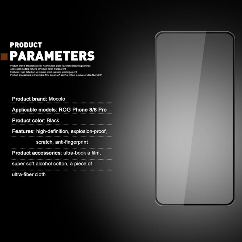 MOCOLO For Asus ROG Phone 8 5G / 8 Pro 5G Screen Protector Full Glue Clear Film, Black