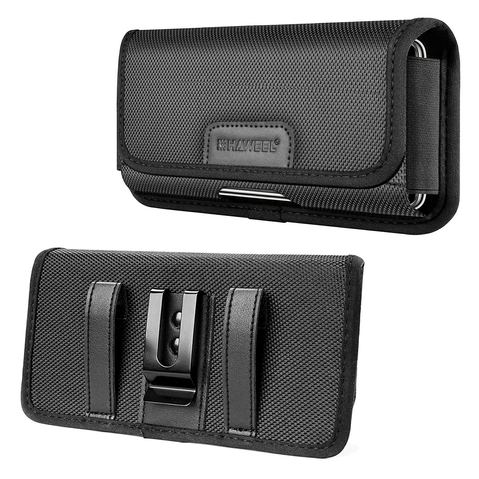 HAWEEL HWL2174B Horizontal Cellphone Nylon Storage Pouch Men Belt Hanging Bag for Phone within 4.7-inch