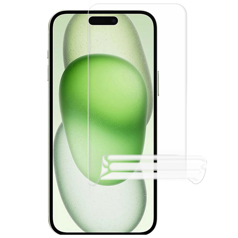 For iPhone 15 TPU Screen Protector Fingerprint-free Self Repair Hydrogel Film with Installation Tool