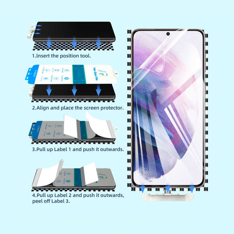 For Samsung Galaxy S24 Ultra Hydrogel TPU Screen Protector Set Easy Installation Clear Full Cover Shield Guard