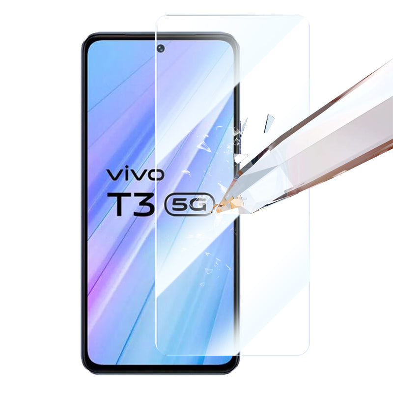 RURIHAI 10Pcs For vivo T3 5G Clear Screen Protector 0.26mm 2.5D High Aluminium-silicon Glass Film
