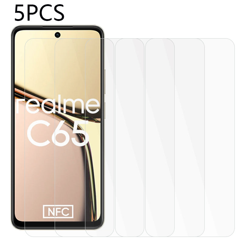 5PCS For Realme C65 4G Tempered Glass Screen Protector 2.5D 0.3mm HD Clear Screen Film
