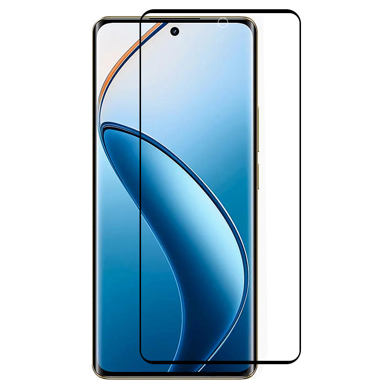 For Realme 12 Pro 5G / 12 Pro+ 5G Screen Protector Silk Printing Side Glue Curved High Aluminum-silicon Glass Film