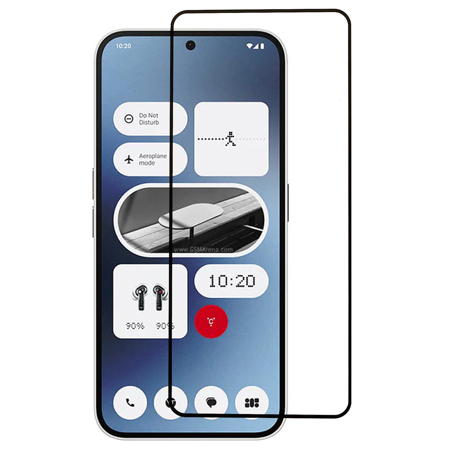 For Nothing Phone (2a) Screen Protector Black Edges 2.5D High Aluminium-silicon Glass Transparent Film