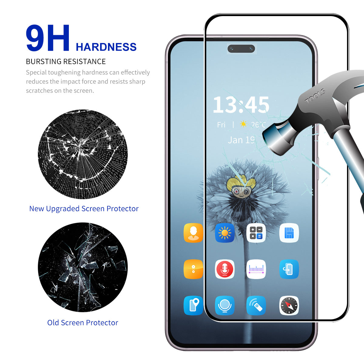 ENKAY HAT PRINCE 2Pcs for Honor X50i+ 5G High Aluminium-silicon Glass Screen Protector Anti-explosion Film