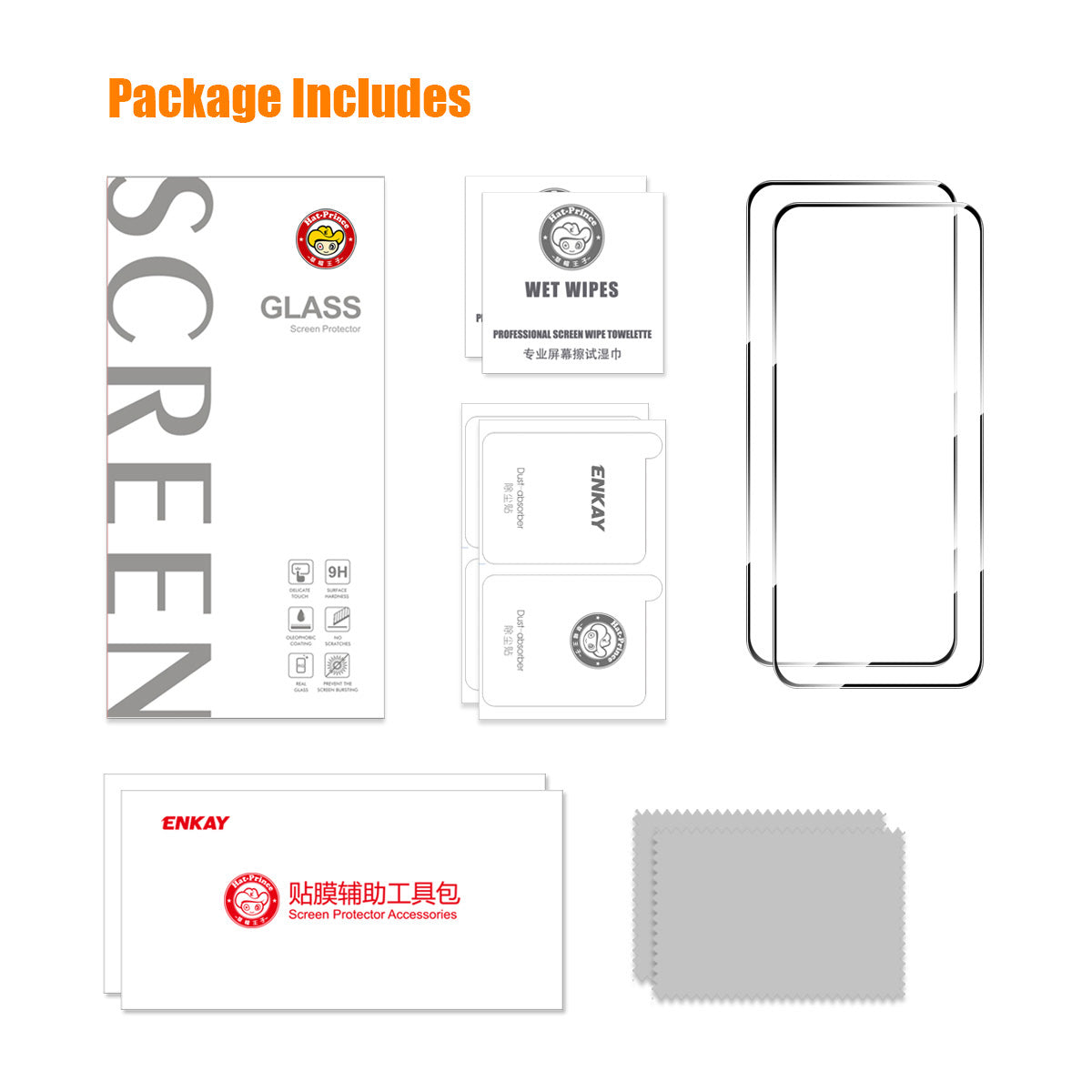 ENKAY HAT PRINCE 2Pcs for Honor X50i+ 5G High Aluminium-silicon Glass Screen Protector Anti-explosion Film