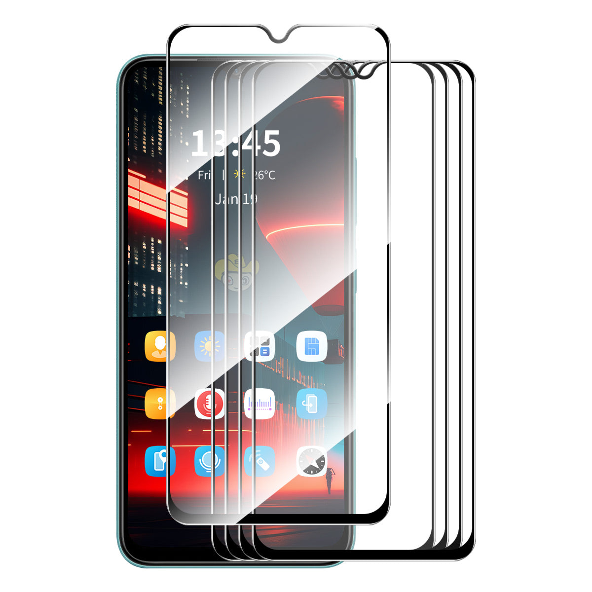 ENKAY HAT PRINCE 5Pcs for Transsion Infinix Note 12i Screen Protector Anti-Scratch Ultra Clear High Aluminium-silicon Glass Film