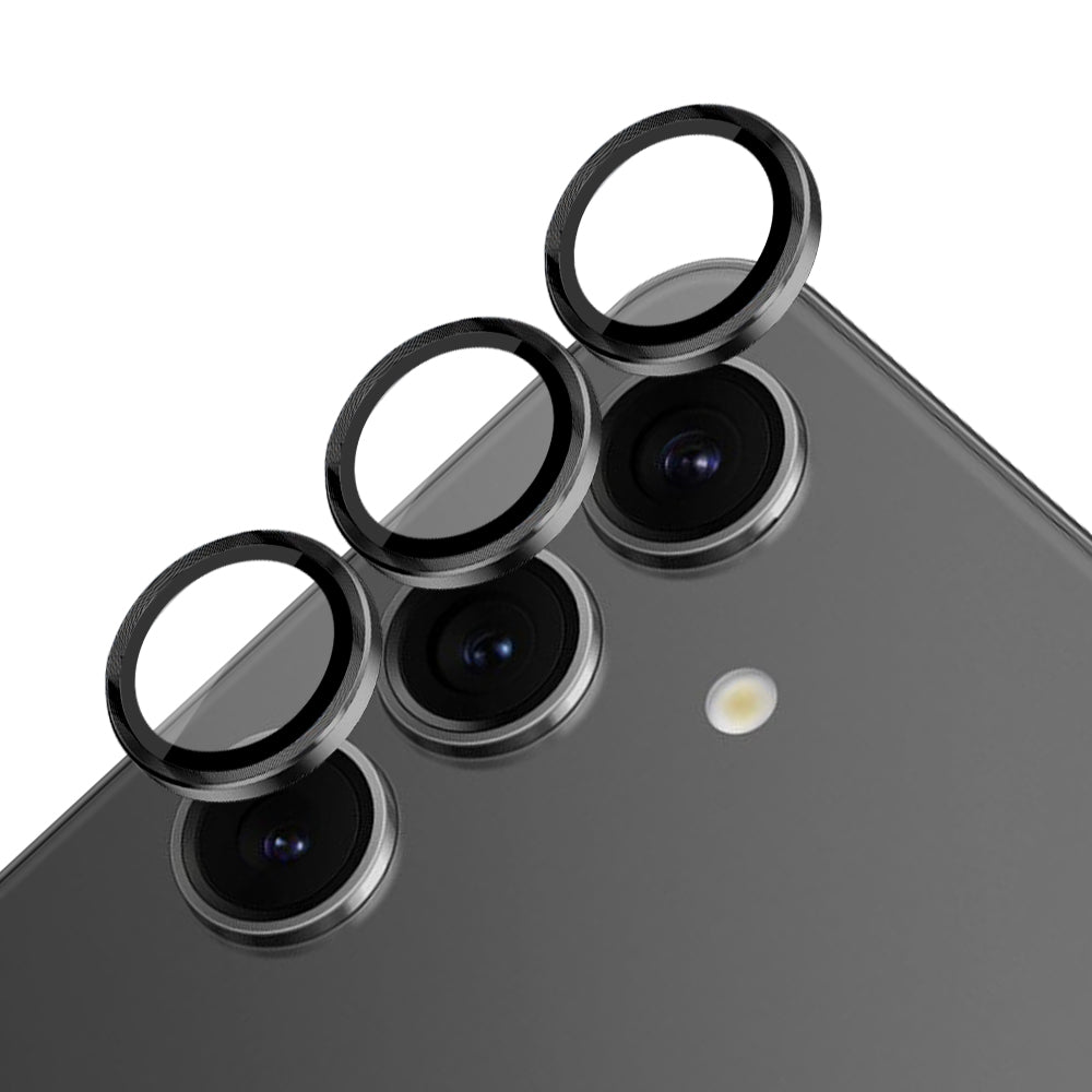 NORTHJO 1 Set For Samsung Galaxy S24 Camera Lens Film CD Vein Metal Ring + Tempered Glass Lens Film